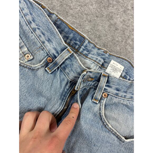 VINTAGE 80s Levis 550 Jeans Mens 32x30 Blue Denim Relaxed Fit Straight Red Tab - Picture 8 of 10